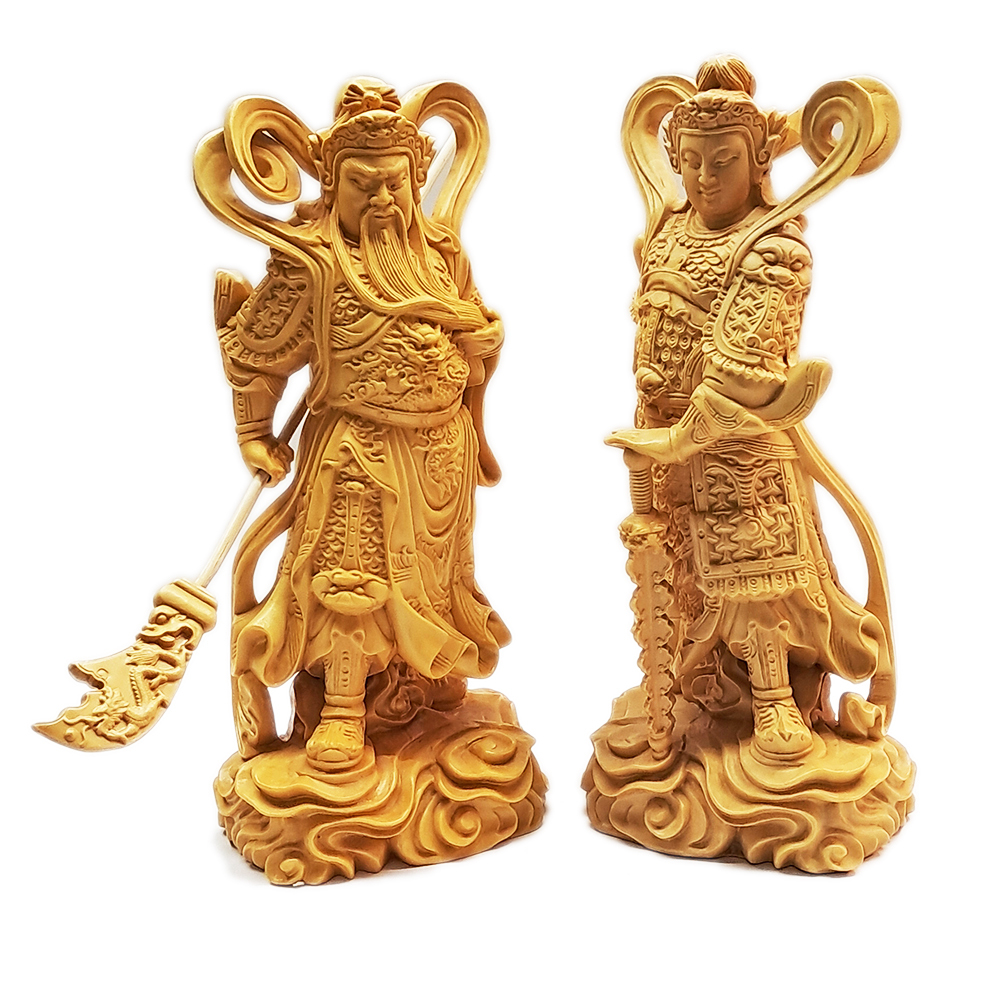 韋馱伽藍護法菩薩{黃楊木}高16.5公分 【十方】154218