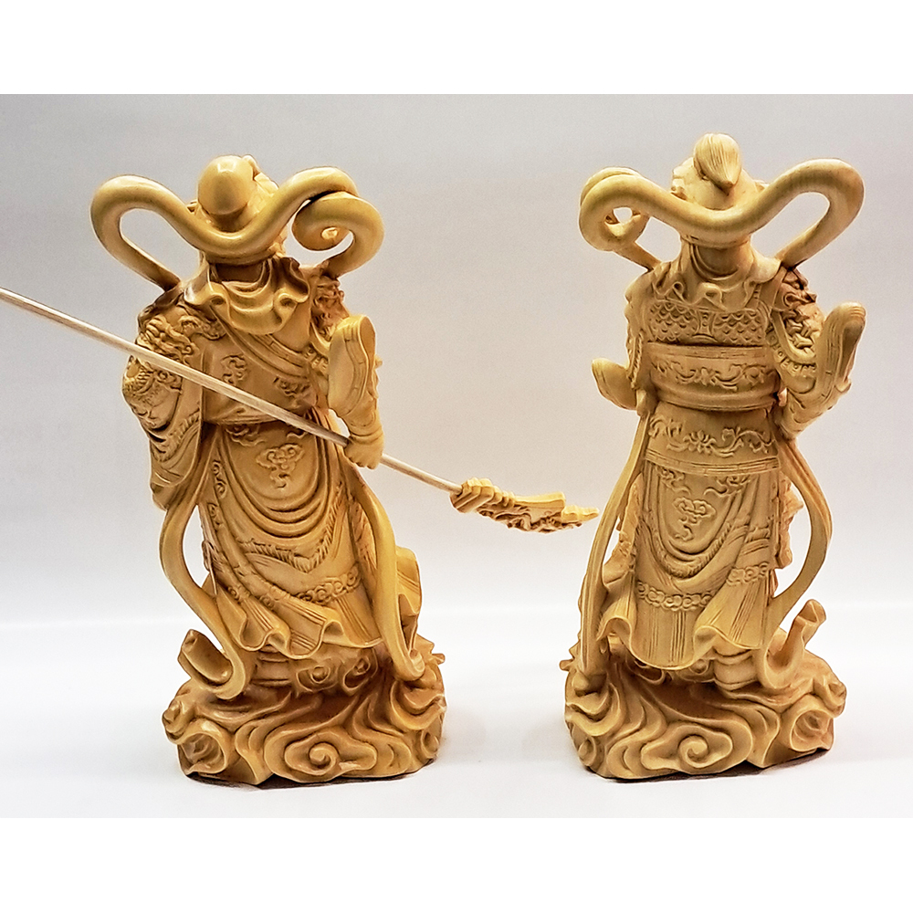 韋馱伽藍護法菩薩{黃楊木}高16.5公分 【十方】154218