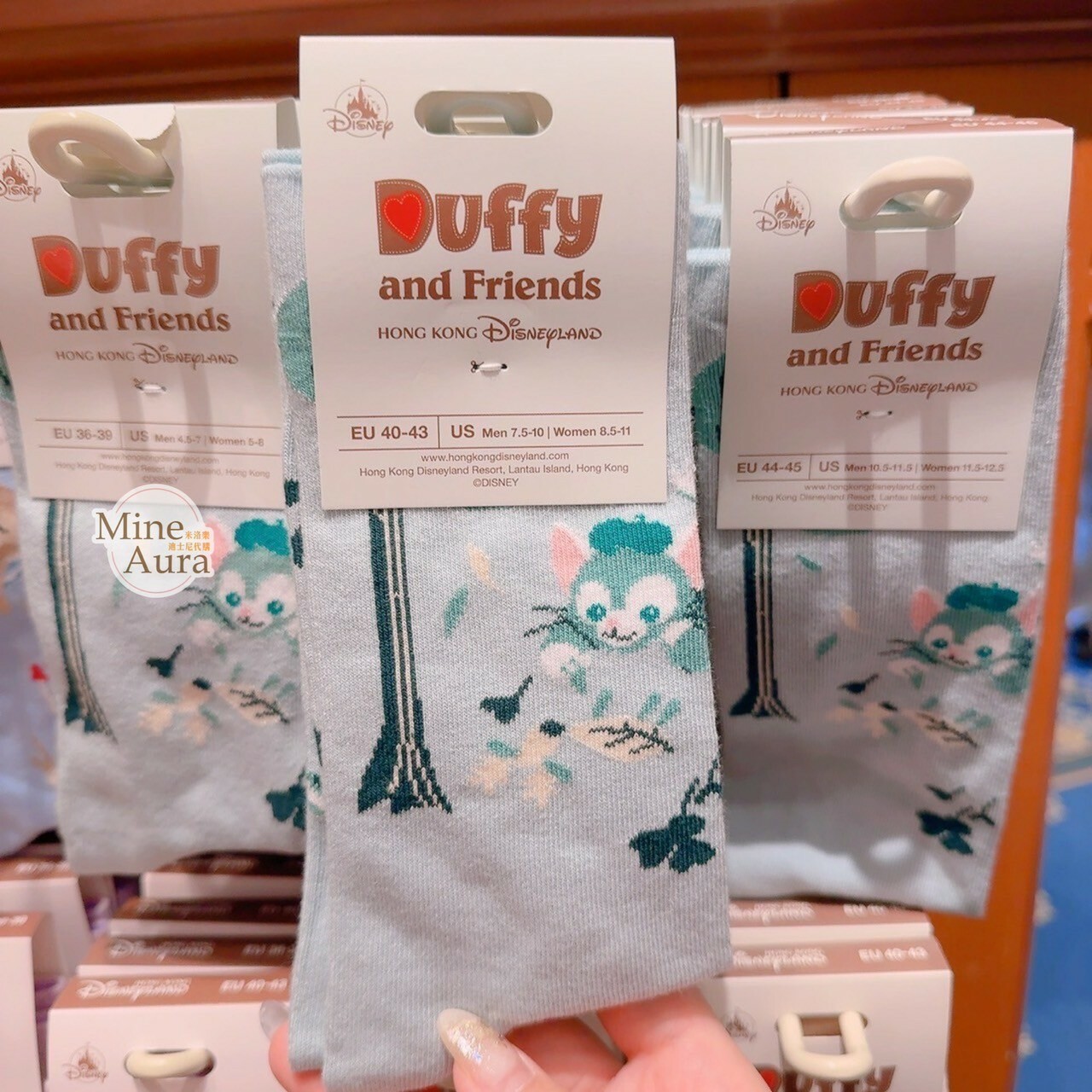 傑拉托尼 畫家貓 Gelatoni 滿版圖案 成人襪 襪子 -香港迪士尼樂園