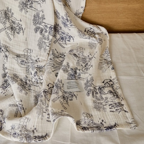 DTD浪漫茹伊印花系列-莫代爾3重紗蓋毯