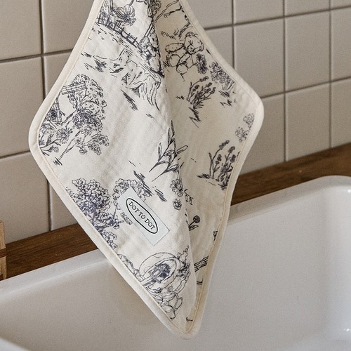 DTD浪漫茹伊印花系列-莫代爾3重紗旋轉一手巾