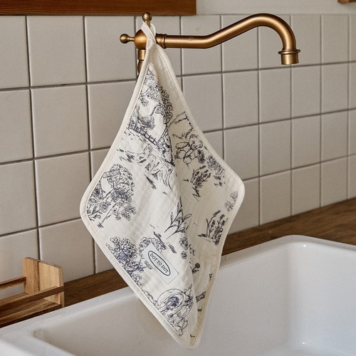 DTD浪漫茹伊印花系列-莫代爾3重紗旋轉一手巾