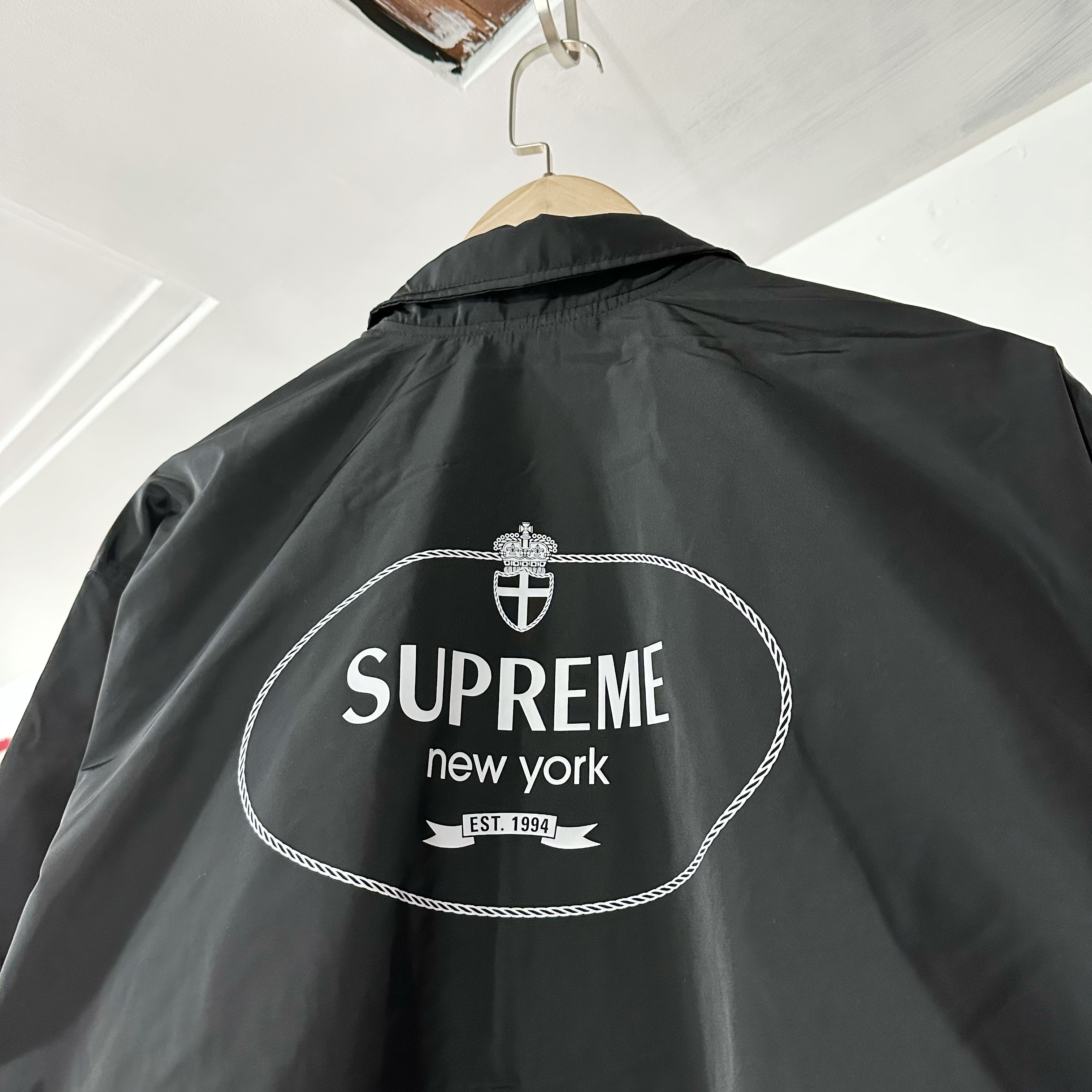 Supreme FW24 Crest Coaches Jacket Black