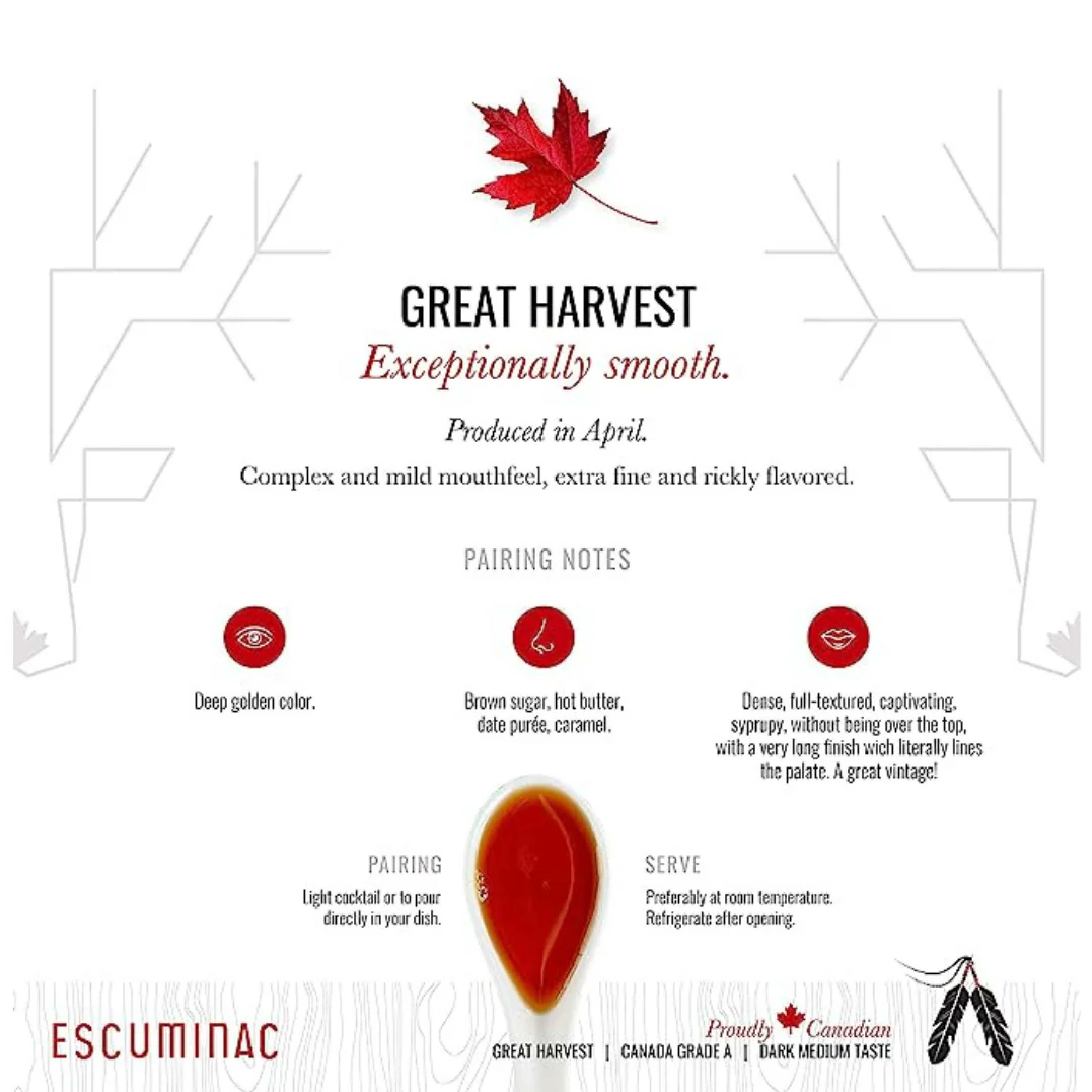 Escuminac Pure Organic Maple Syrup - Great Harvest