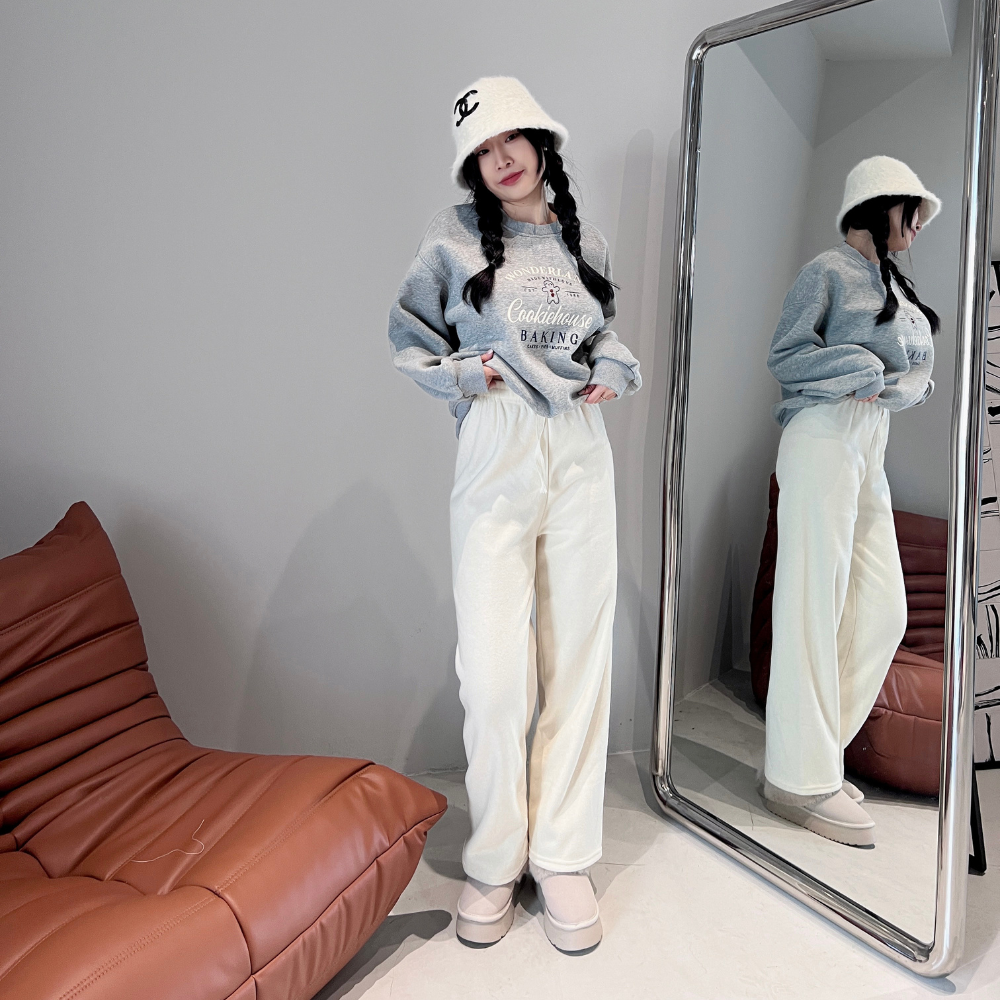 【秋冬必備】DOMISS厚磅加絨褲-4色 長褲 發熱褲 保暖(現貨)