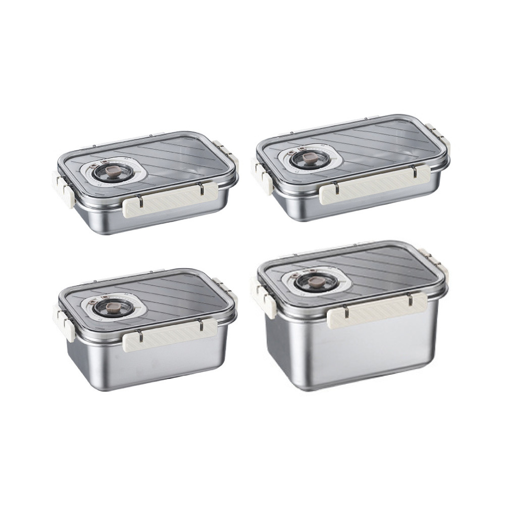 可微波304不銹鋼計時密封防漏保鮮盒/680ml/1000ml/1200ml/1500ml