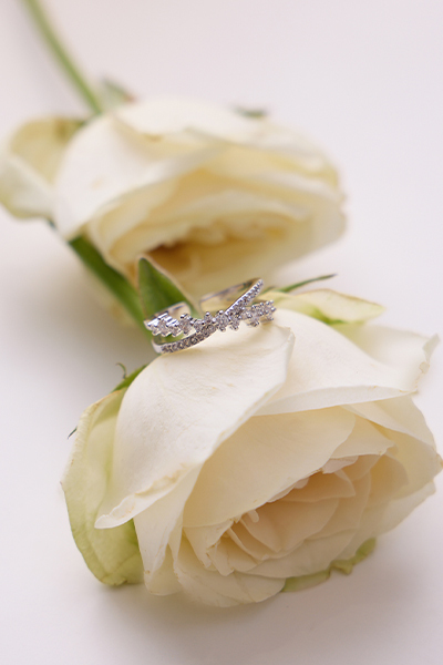 交錯鑽結可調式戒指(銀)