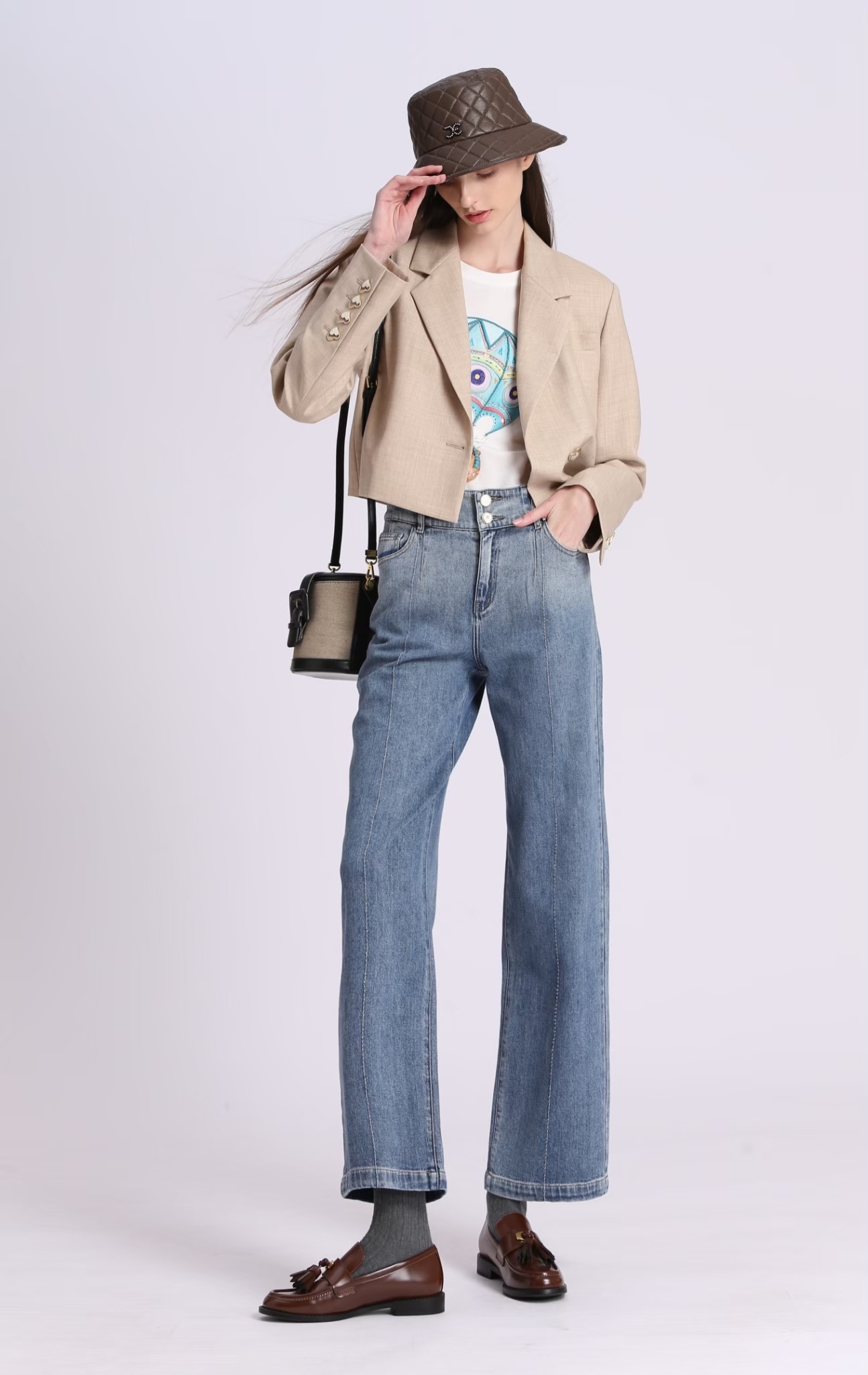 BD15108D1 亞麻心語心形金屬扣短版正裝