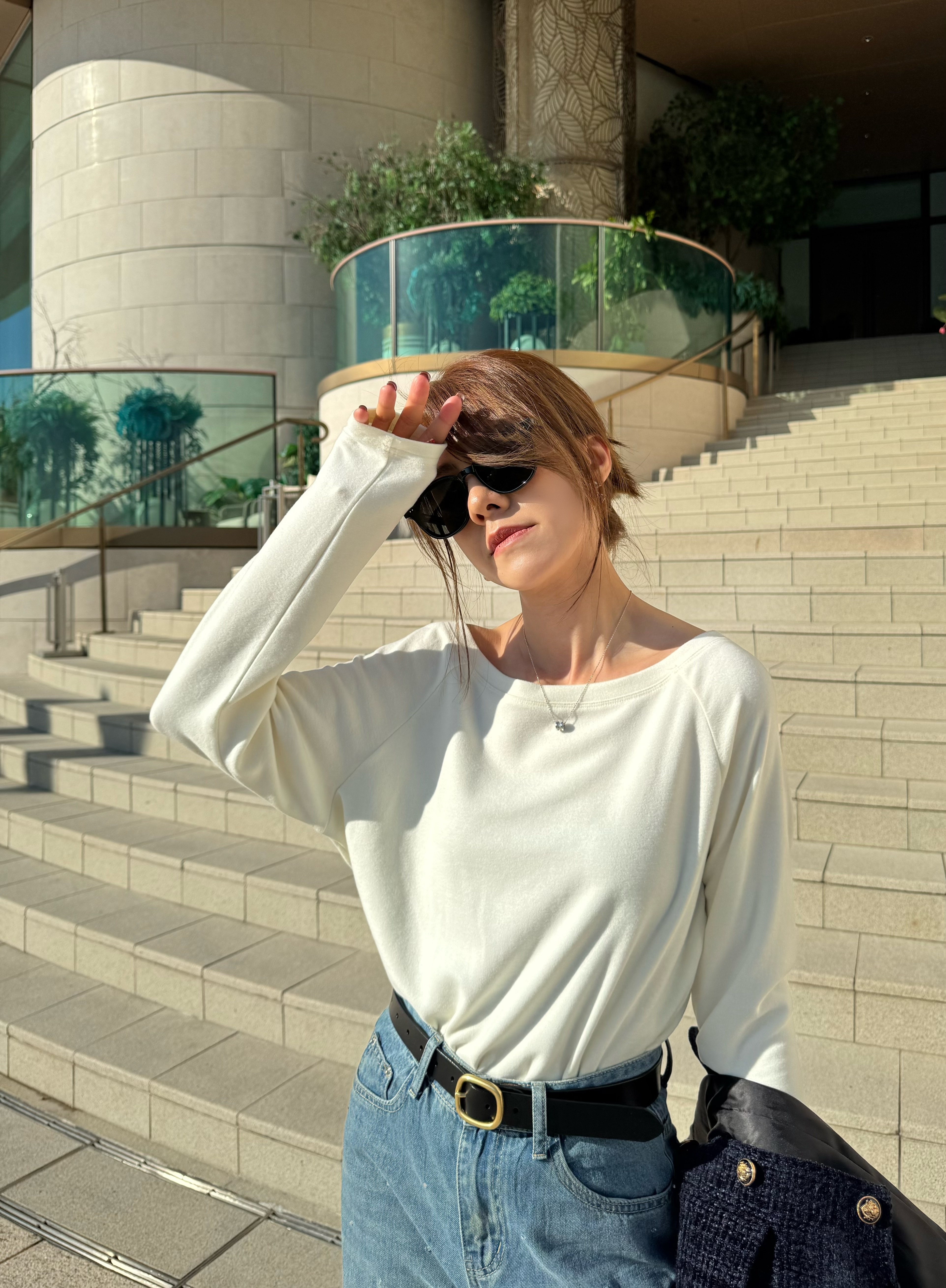 Boatneck Shoulder Velvet Touch Top_TP2412L02B