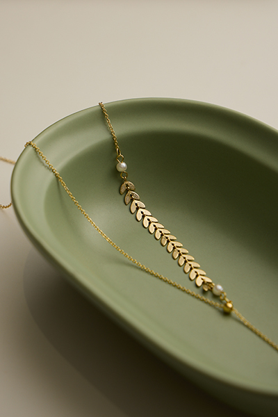 輕歐美麥穗珍珠項鍊