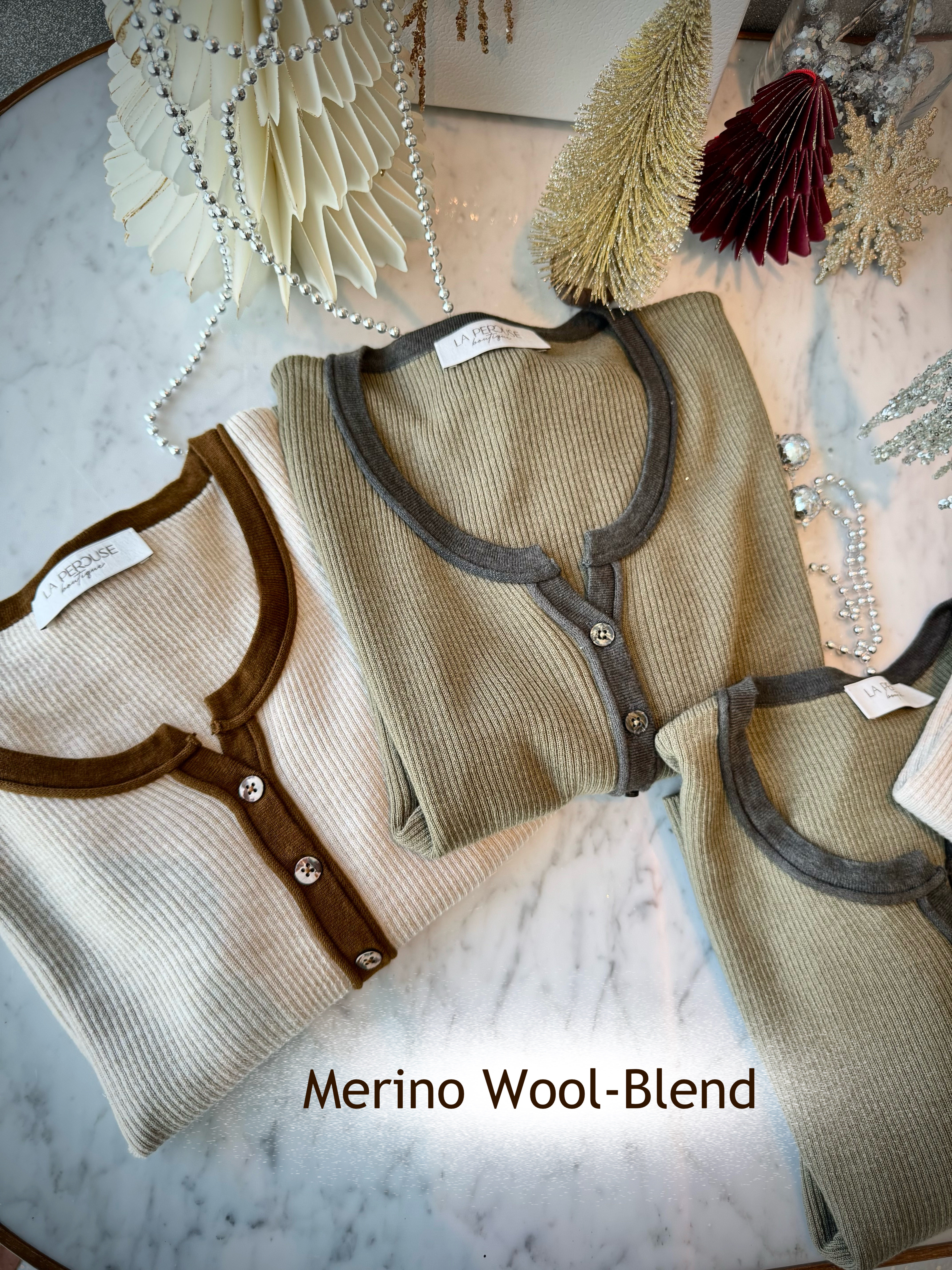 V-Neck Contrast Trimmed Rib Loose-Fit Knit Cardigan_KN2412L21