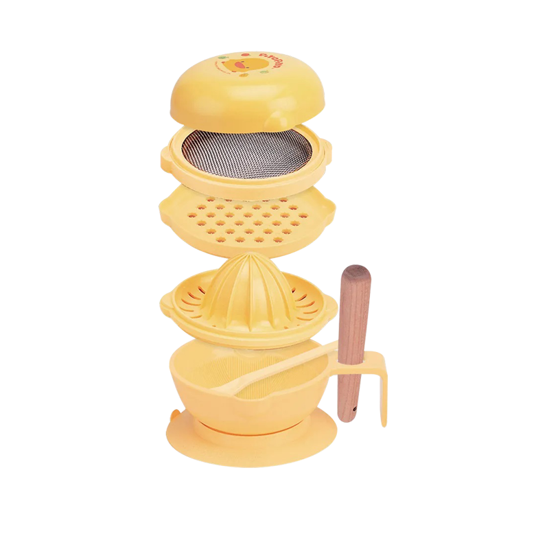 PiyoPiyo 黃色小鴨 嬰幼兒七件組食物調理器