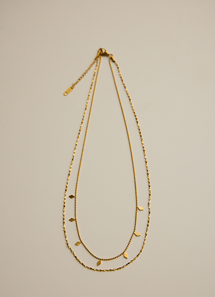 輕歐美雙層流蘇項鍊