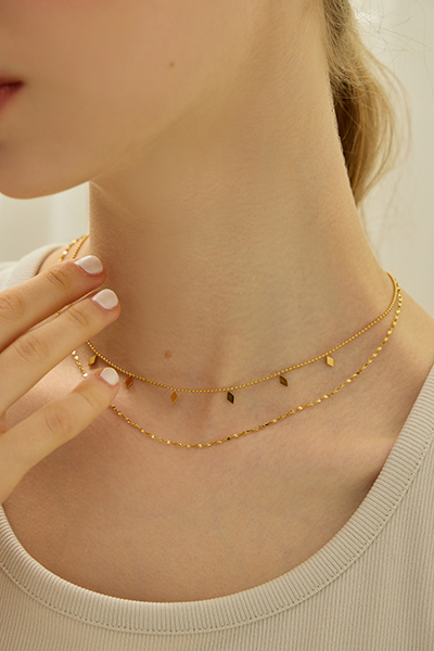 輕歐美雙層流蘇項鍊