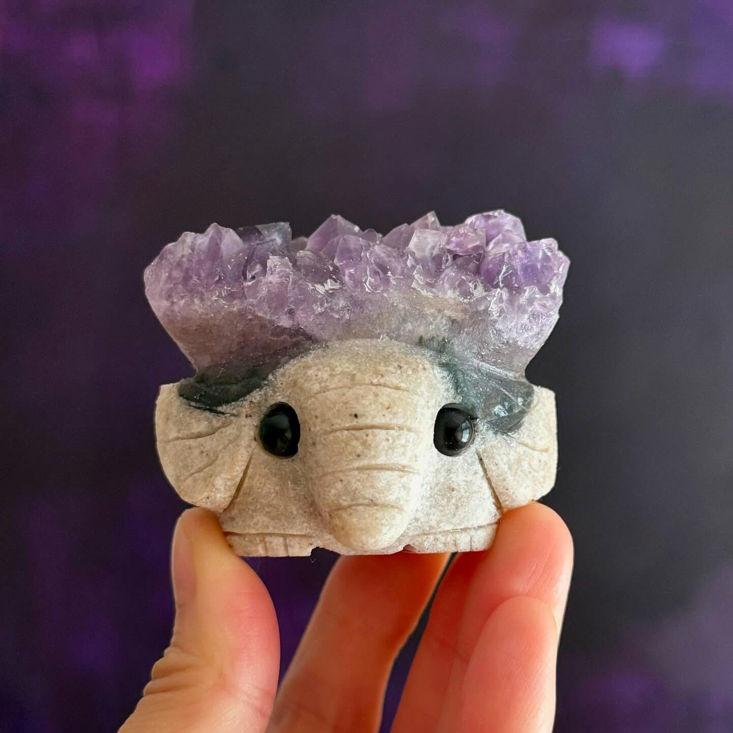 [原石] 紫水晶簇 大象擺件