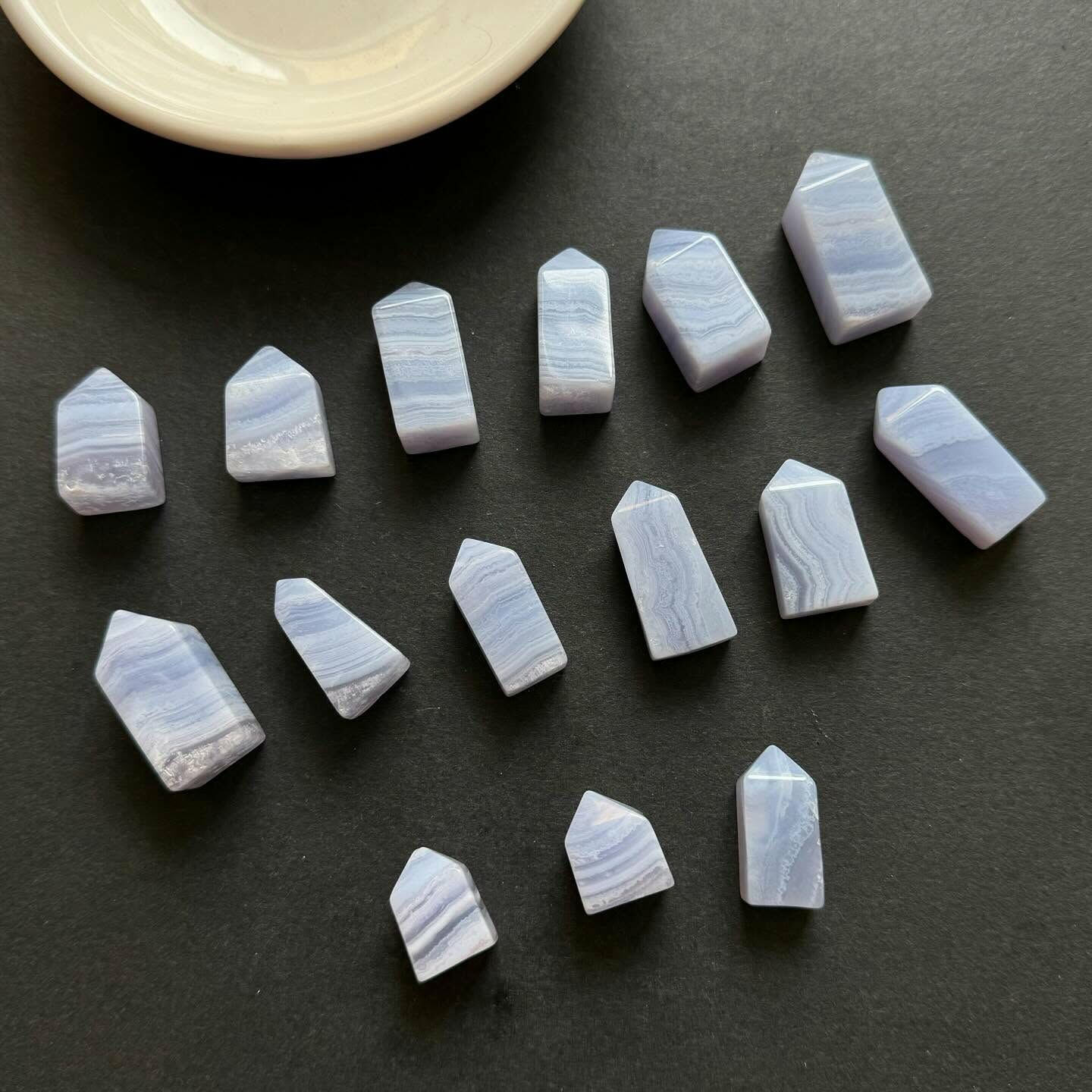 [原石] 藍紋瑪瑙 水晶小柱