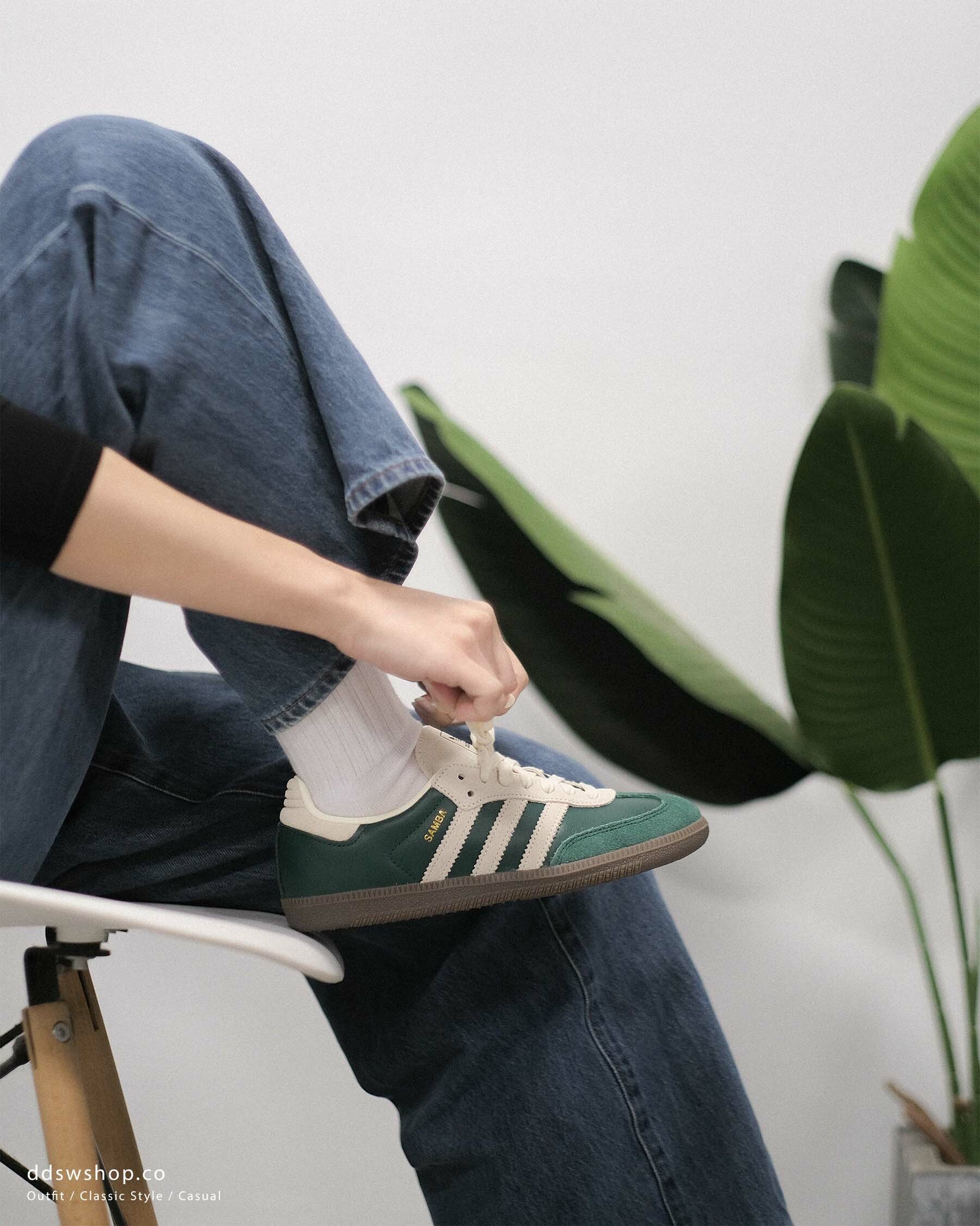 "代購" ADIDAS SAMBA OG  復古綠 奶油色 男女鞋 JI3215