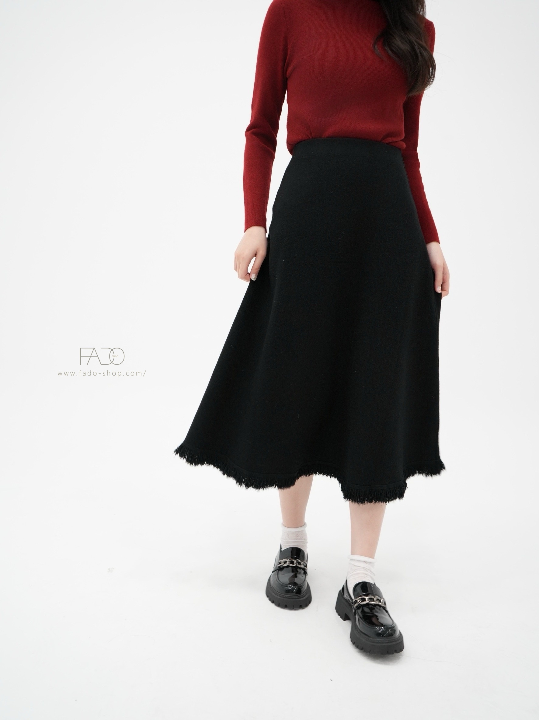 法朵Fado Shop｜裙襬流蘇針織裙 413A004 三色