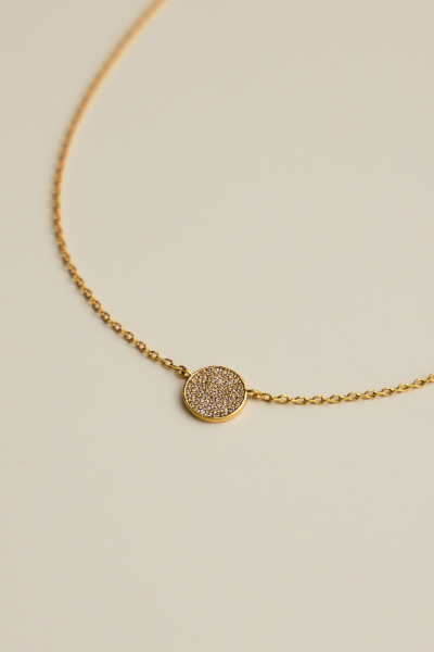 質感圓形鑽面項鍊