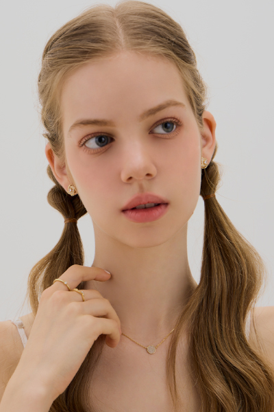 質感圓形鑽面項鍊