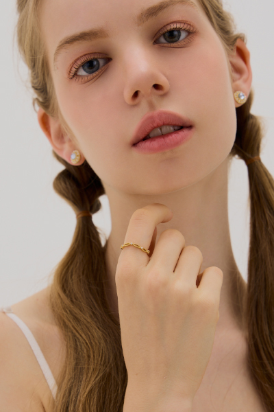 法式編織鏤空鋯石戒指