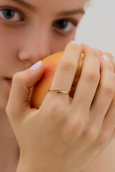 交錯感鋯石戒指