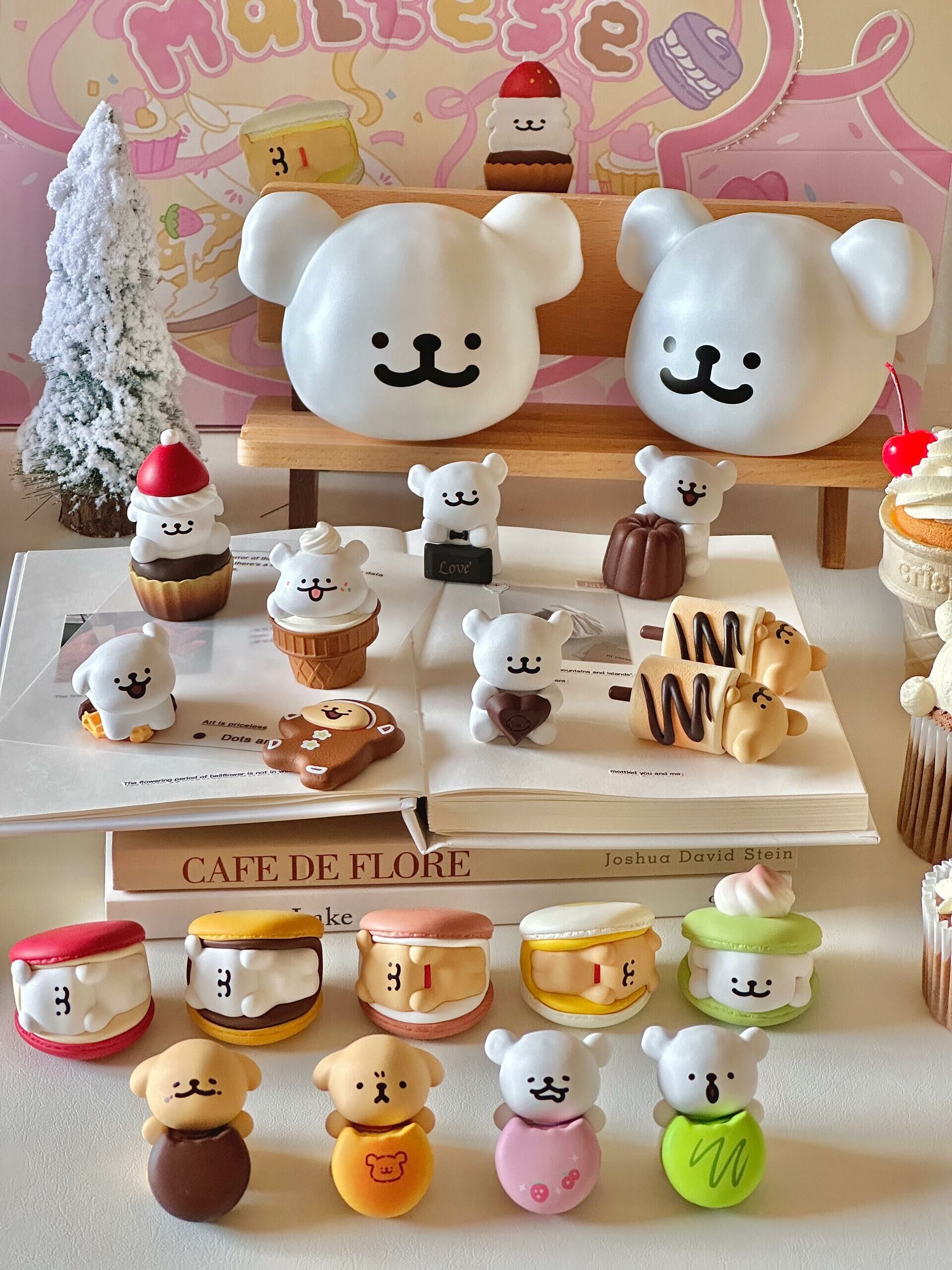 線條小狗 Maltese 馬爾濟斯 正版授權 小狗甜品屋 公仔 萌粒 馬卡龍 甜筒 棉花糖 巧克力 16+4款/預購