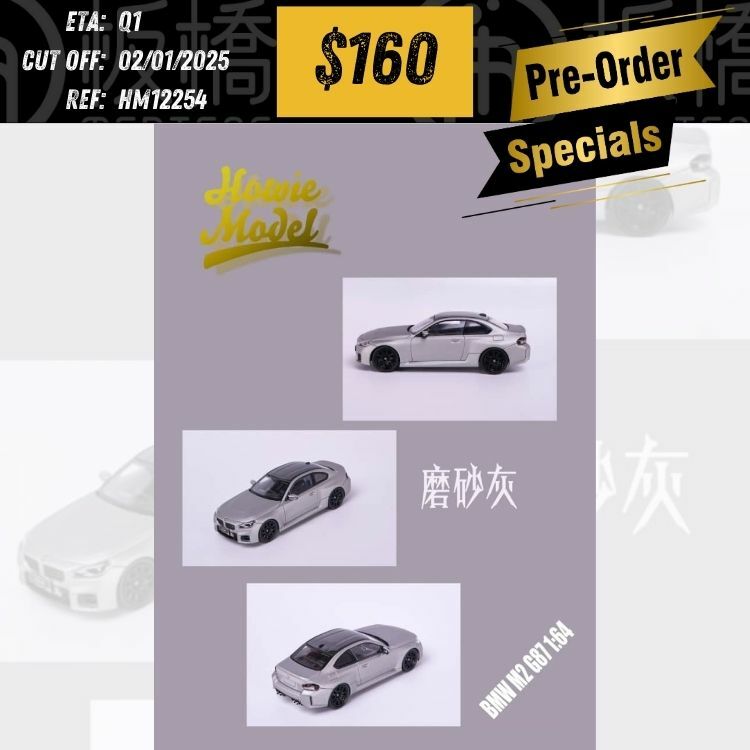 PO-$160 * HOWIE MODEL * 1:64 BMW M2 G87 MATT GREY [OD25/12]