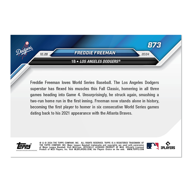 Freddie Freeman 2024 Topps NOW 球員卡 Card 873