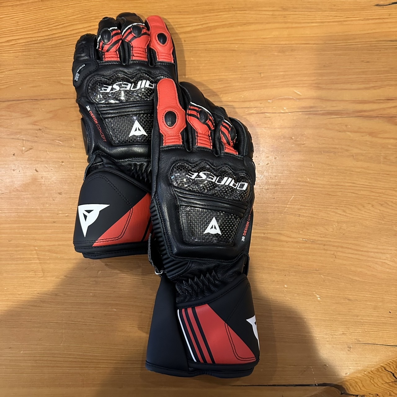 DAINESE DRUID 4 LEATHER GLOVES 全皮 碳纖維 防摔 長手套 黑紅