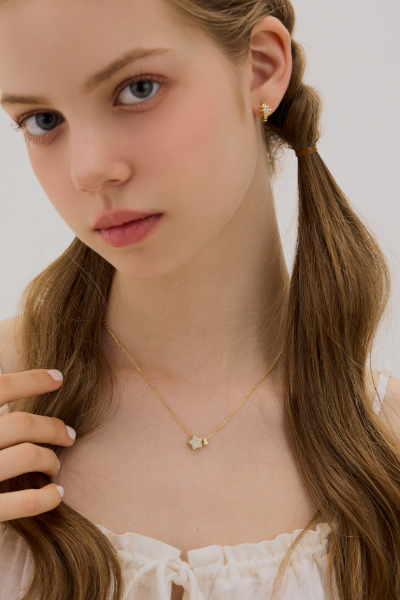 【925純銀】星星鑽面項鍊