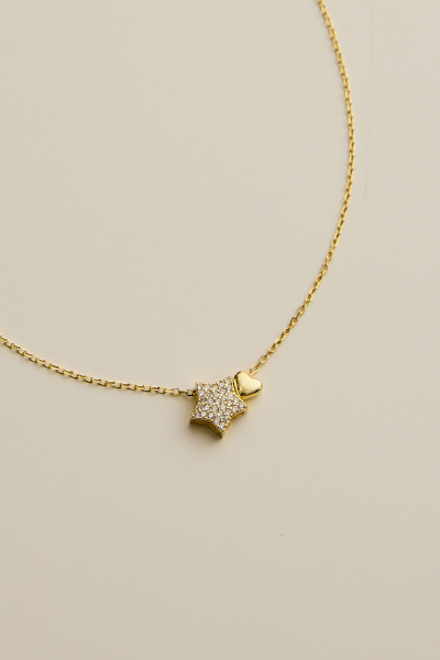 【925純銀】星星鑽面項鍊