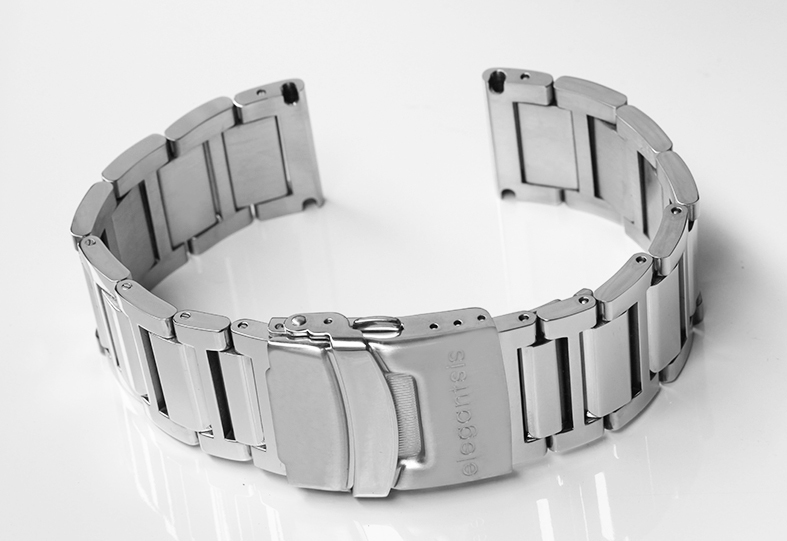 萬年鐘錶 - elegantsis 愛樂時  原廠時尚不鏽鋼錶帶    48s系列鋼錶帶-鋼色拋光樣式  錶帶寬  22MM