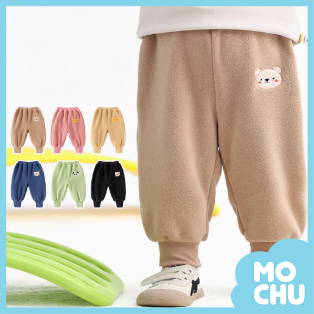 (90cm現貨)小動物搖粒絨加絨縮口長褲