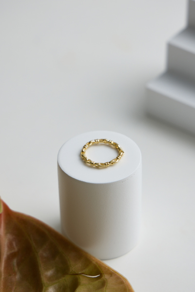 交織串鏈戒指(金)