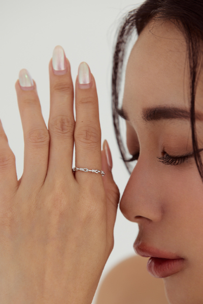 交織串鏈戒指(銀)