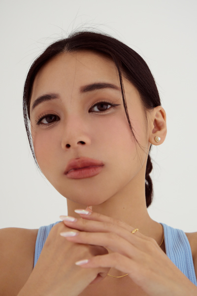 小太陽珠光。銀針耳環