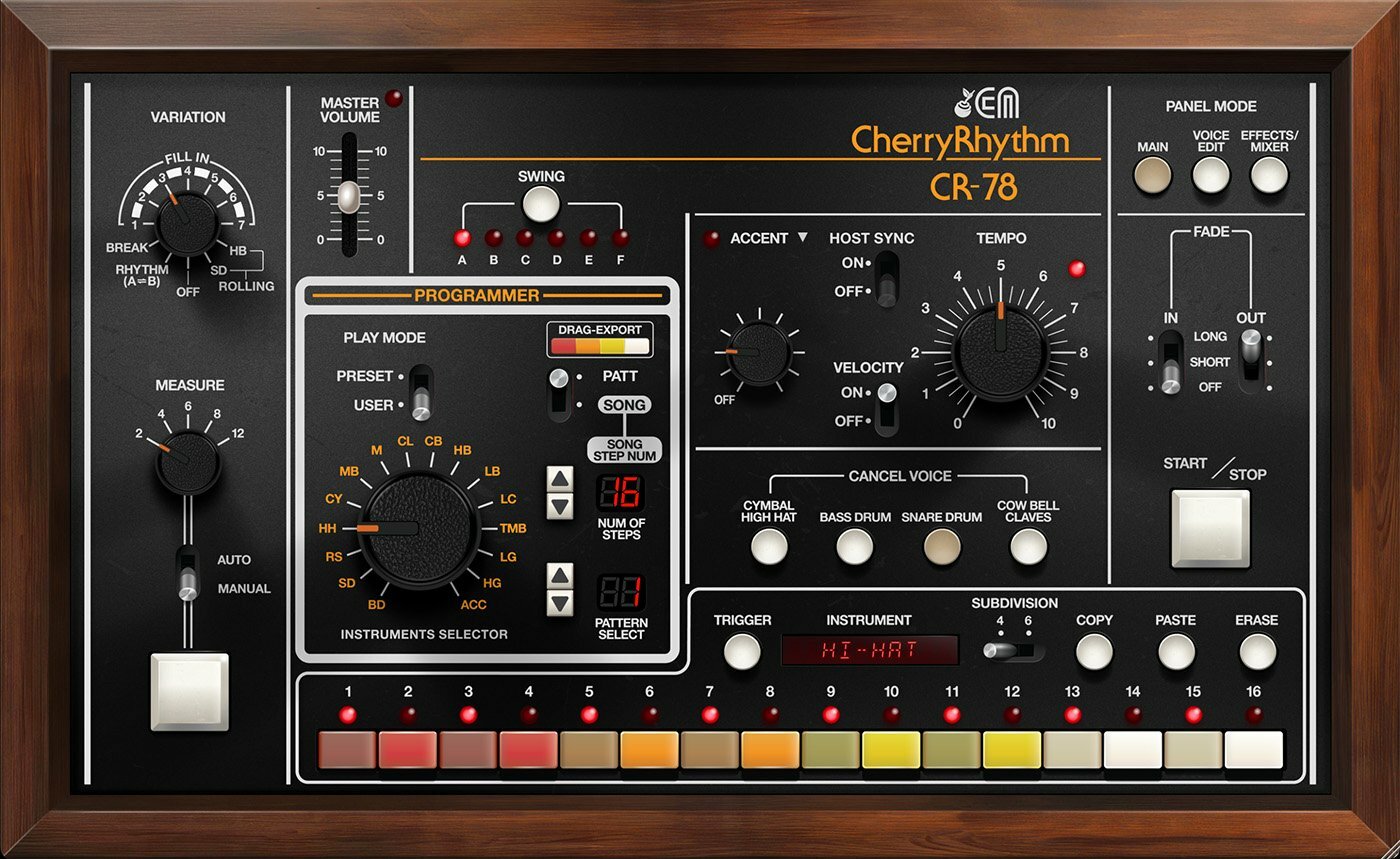 Cherry Audio CR-78 Drum Machine 鼓機音源Plugin (序號下載版)