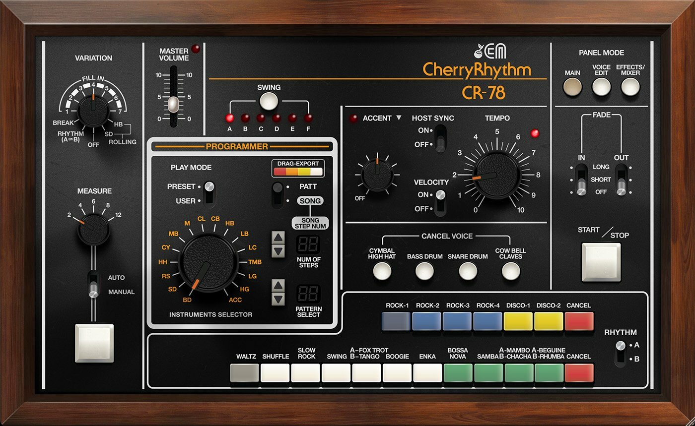 Cherry Audio CR-78 Drum Machine 鼓機音源Plugin (序號下載版)