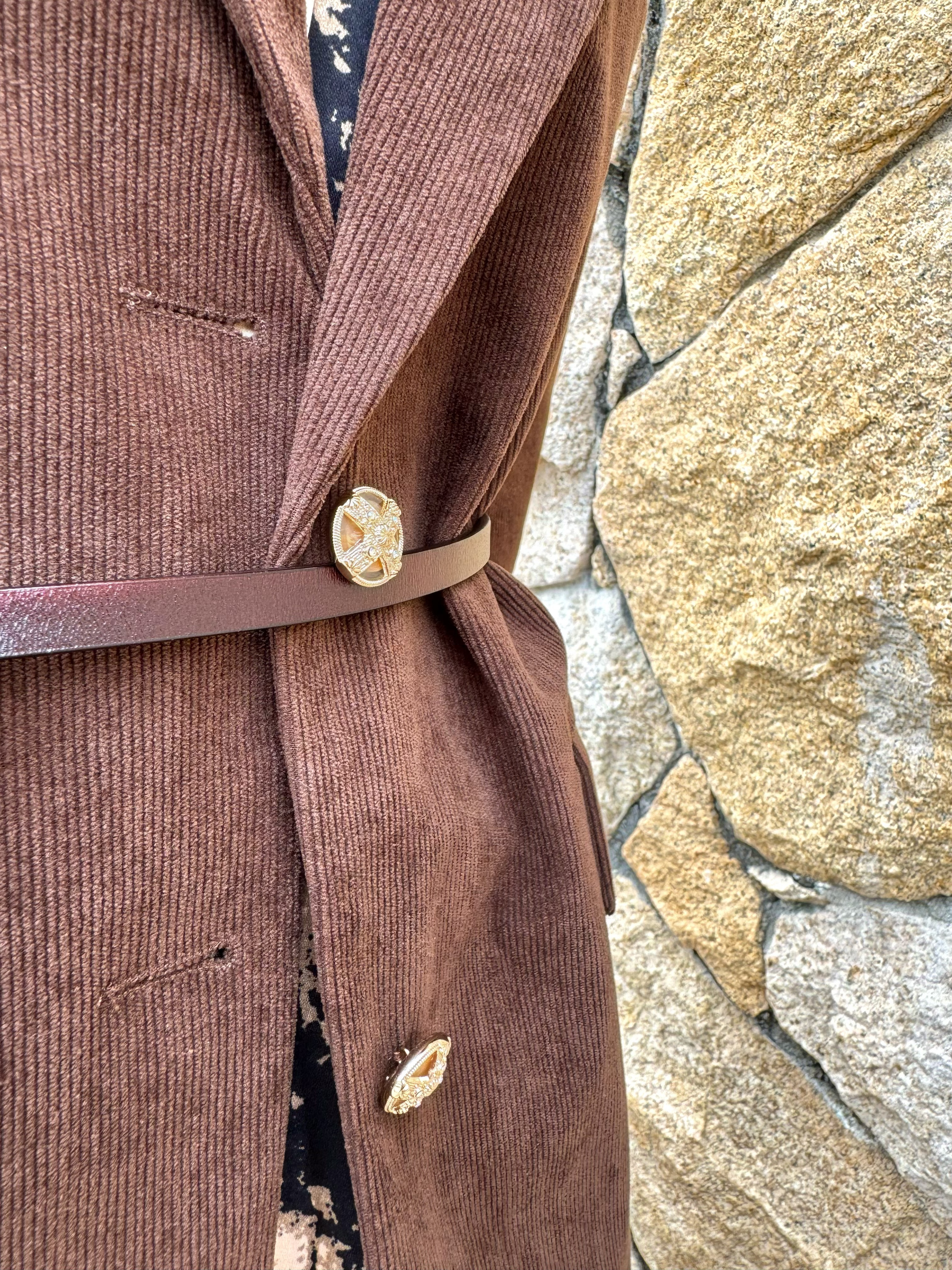 Corduroy Single Breasted Blazer_BZ241L18