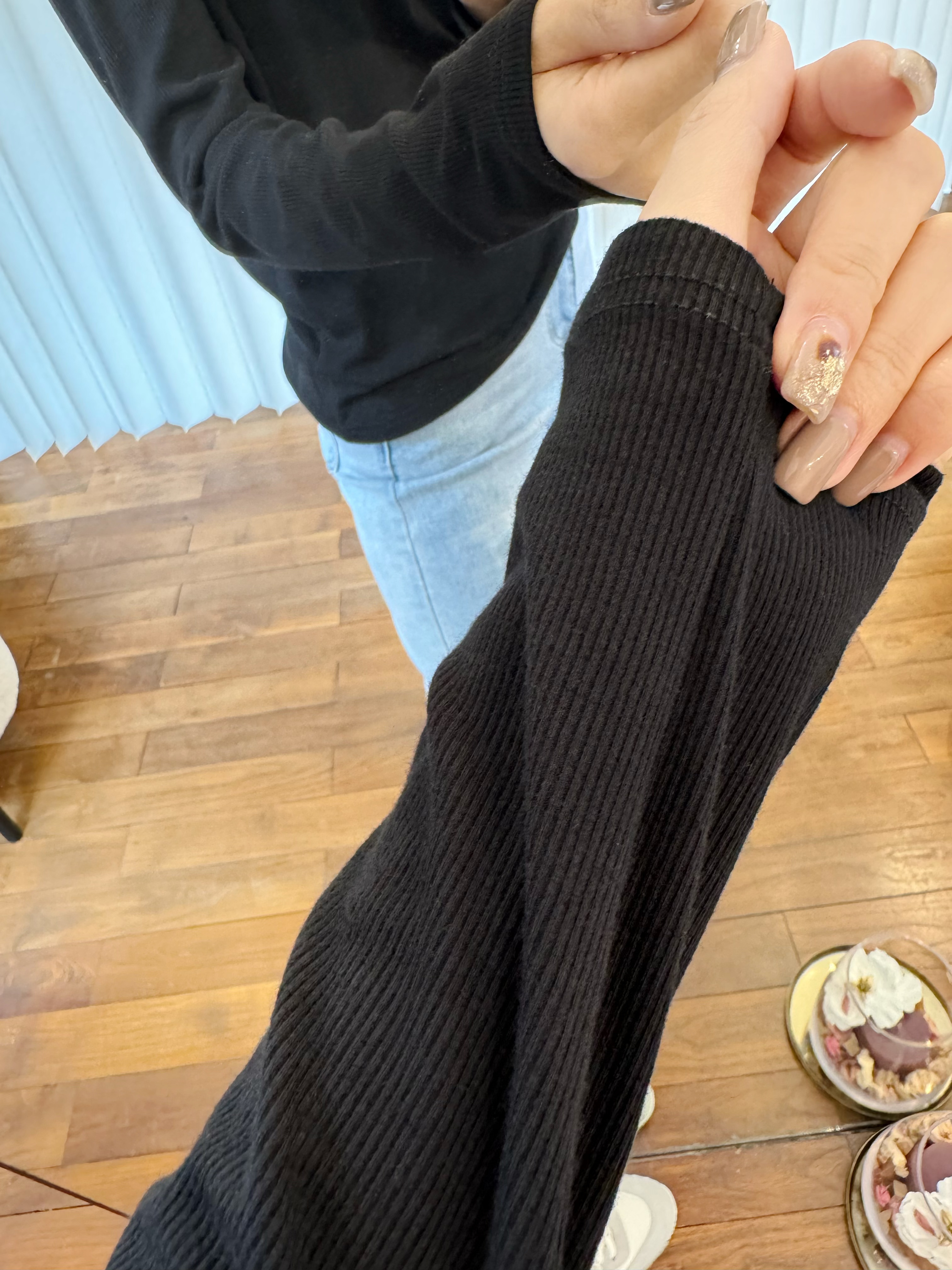 Crewneck Ribbed Viscose-Blend Long Sleeve Top_TP2311L12B