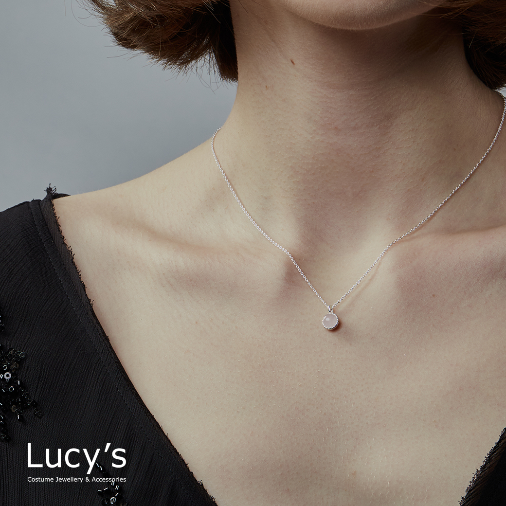 LUXURY 系列｜925純銀 晨露粉晶 項鍊 (113554)