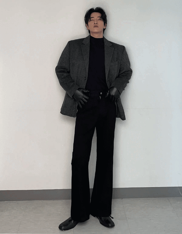 人字紋寬鬆西裝外套