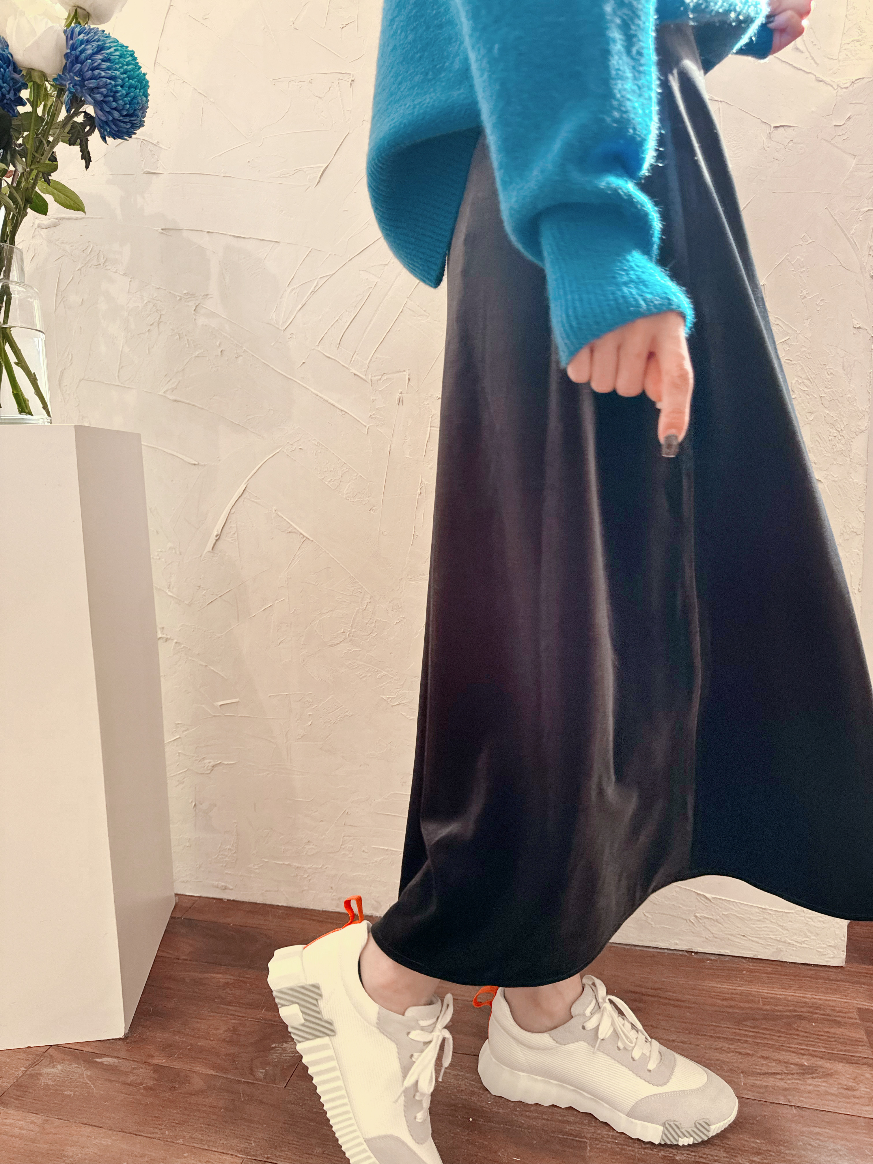 Velvet Midi Skirt_SK221L19