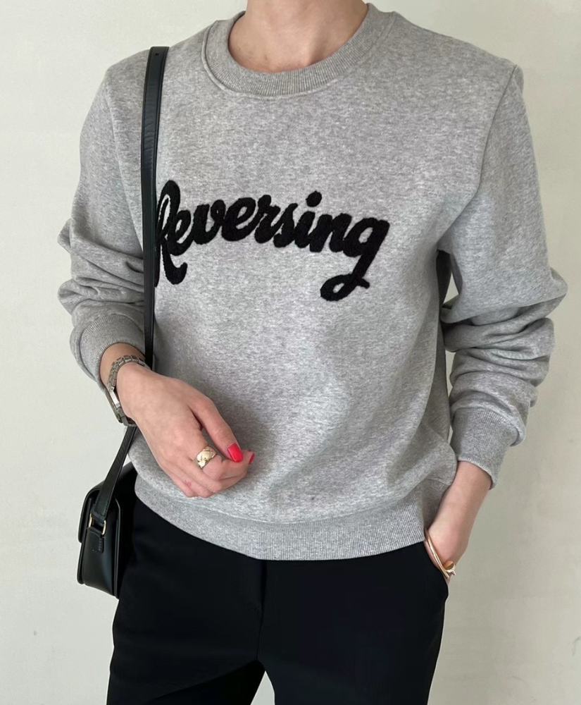 [現貨] Reversing 休閒大學T [ 黑底白字 / Free ]