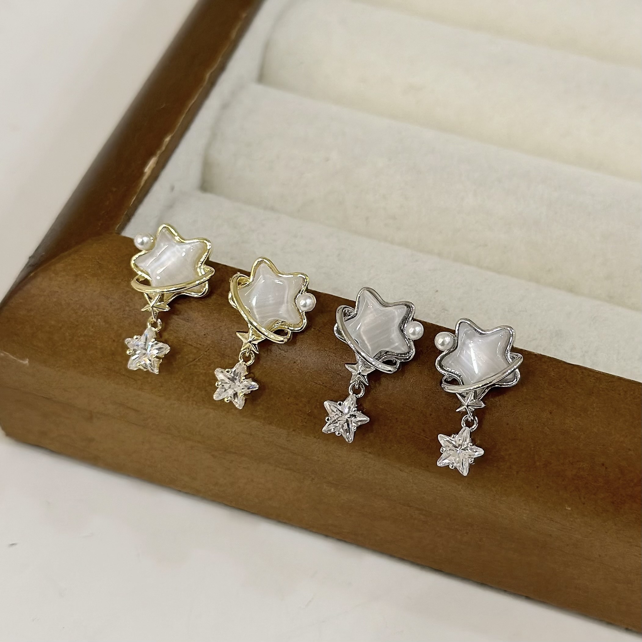 526貓眼星星珍珠小垂吊