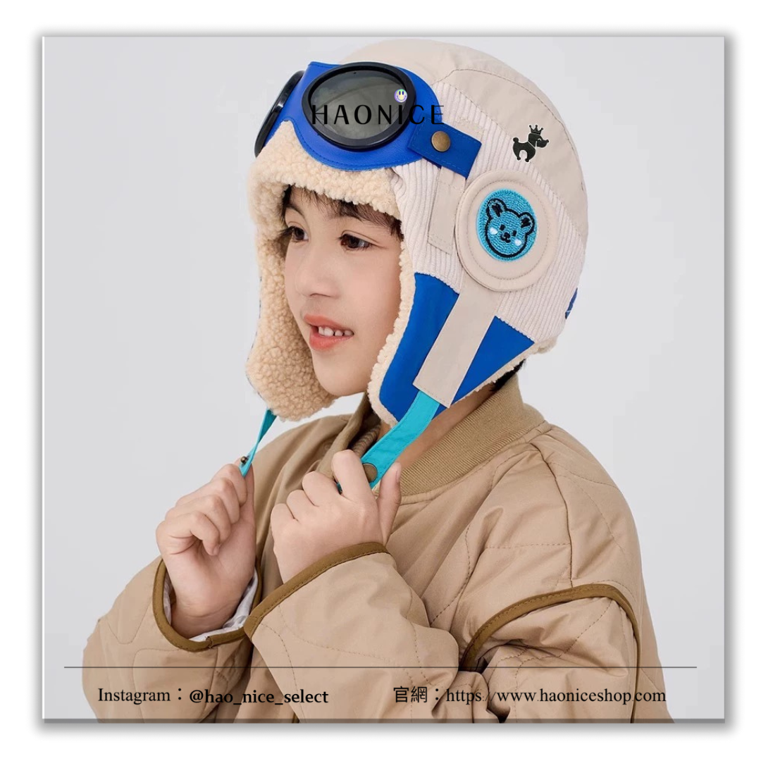 【HAO NICE】HAO NICE 童裝🧒 DEEGAR GOOSE大鵝 小熊飛行員帽 秋冬款可愛百搭護耳帽❤️