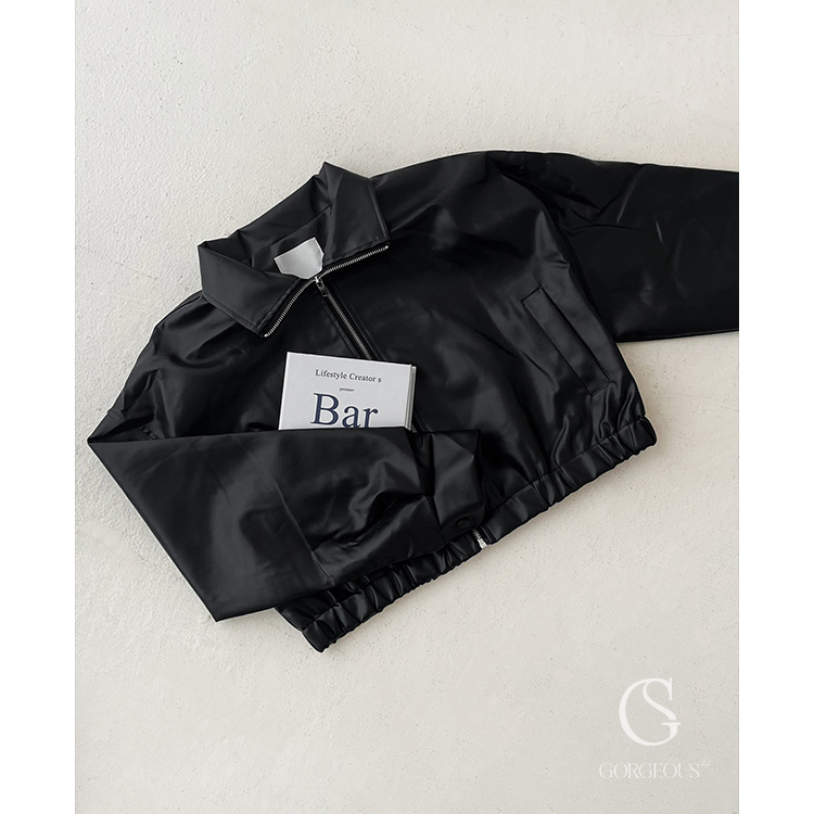 F14 現貨「(短版)翻領皮革外套」