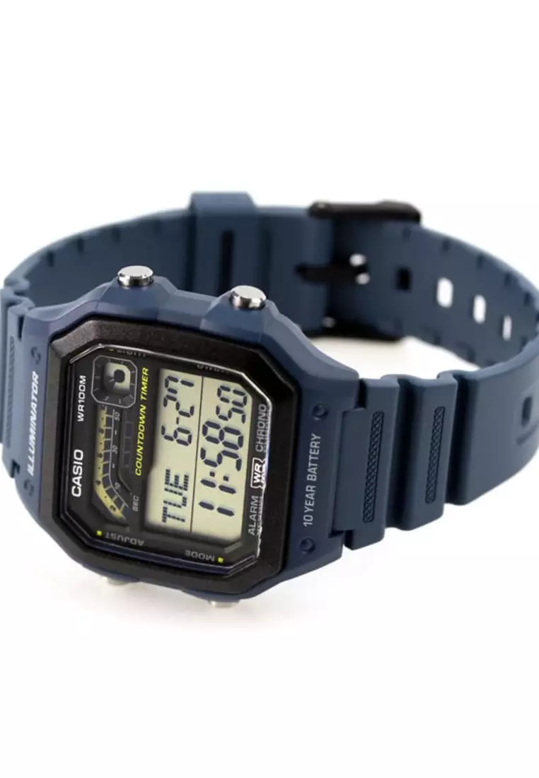 萬年鐘錶 - 卡西歐  CASIO  跑步訓練數位顯示電子錶  WS-1600H-2AV   錶徑 42.1MM