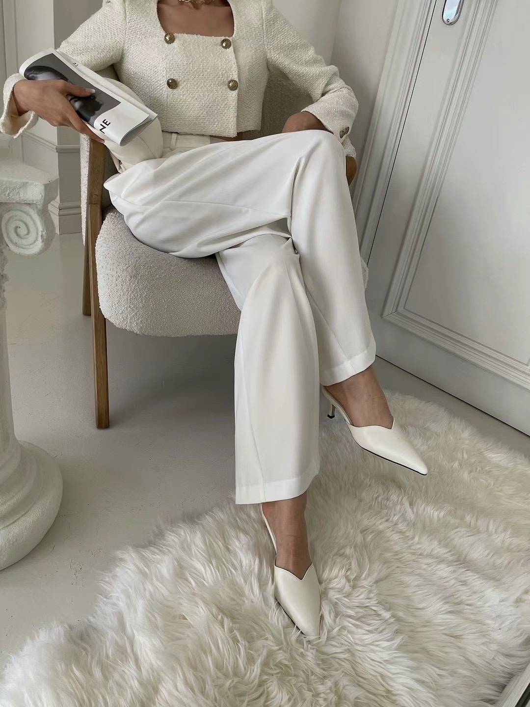 尖頭低跟鞋（版型正常拿）